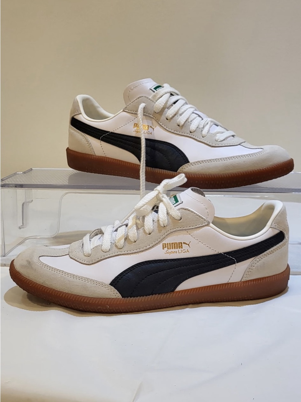 PUMA men's Classic Super Liga white OG retro sneakers